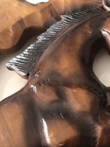 Sculpture murale cheval en bois