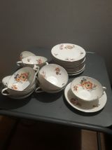 service porcelaine de limoges art deco 23 pieces   1 caftier