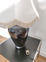 Lampe céramique noire ancienne