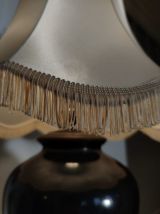 Lampe céramique noire ancienne