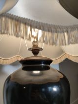 Lampe céramique noire ancienne