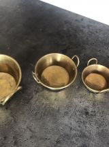 Ensemble de 4 bassines miniatures en laiton