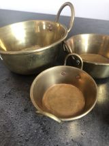 Ensemble de 4 bassines miniatures en laiton