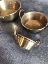 Ensemble de 4 bassines miniatures en laiton