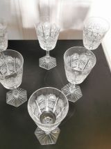 6 verres en cristal gravé Saint Louis