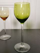 4 verres Roemer en cristal coloré