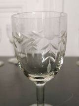 6 verres en cristal gravé