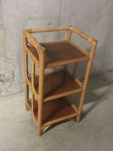 Etagère basse en rotin années 60