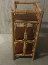 Etagère basse en rotin années 60