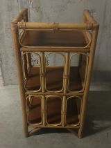 Etagère basse en rotin années 60