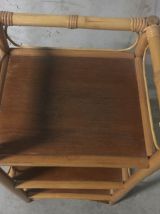 Etagère basse en rotin années 60