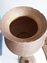 Travailleuse vintage en vannerie