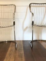 Paire de chaises métal 1970