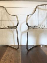 Paire de chaises métal 1970