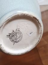 Vase vert d'eau en céramique émaillée