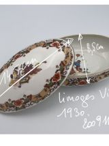Bonbonnière vintage 1930-Ovale  Geishas Porcelaine 