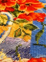 Tapisserie Broderie Les Cerises  - fait main 