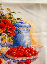 Tapisserie Broderie Les Cerises  - fait main 