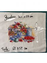 Tapisserie Broderie Les Cerises  - fait main 