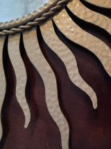 miroir soleil en métal doré vintage