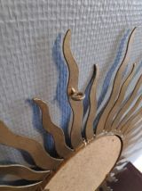 miroir soleil en métal doré vintage