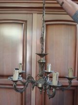 Lustre chandelier 5 branches en bronze