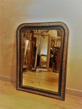 mirior noir et or napoleon III  belle moulure tres ancien  8