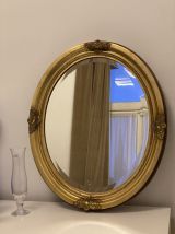 Oval mirror gold finish 62x50cm