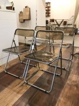 Lot 4 chaises plexiglas 70s