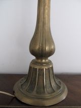 Lampe à poser colonne en bronze laiton vintage 