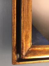 Miroir ancien bois doré 48 cm x 40 cm début XXe