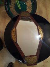 miroir octogonale  or et bois   81x47  tres bonne etat