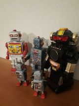 lot de 5 robots en metal et plastique vintage 1960 a 70 en e