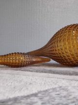 carafe empoli ambrée pointes de diamant avec bouchon flamme