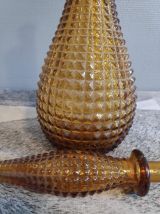 carafe empoli ambrée pointes de diamant avec bouchon flamme