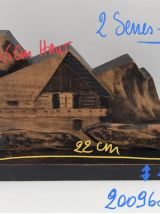 Serre-livres Décor Alpes -vintage 1976