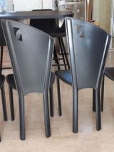 VENDS 4 CHAISES EN CUIR QUIA PARFAIT ETAT NOIR