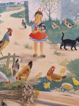 Affiche ancienne pédagogique "La basse-cour"