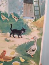 Affiche ancienne pédagogique "La basse-cour"