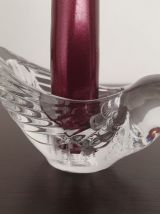 Paire bougeoirs oiseaux en cristal