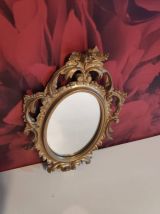 petit miroir baroque cadre doré avec crochet