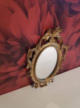 petit miroir baroque cadre doré avec crochet