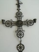 croix orthodoxe laiton religion années 30 vintage rétro 