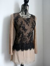 Haut marque Sophyline noir et beige Taille S