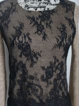 Haut marque Sophyline noir et beige Taille S