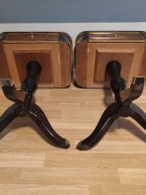 chevets pied guéridon tripode bois et laiton