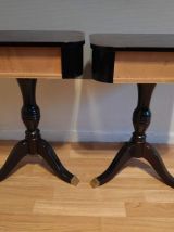 chevets pied guéridon tripode bois et laiton