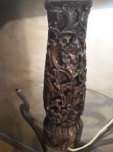 grande lampe en bois exotique  finement sculptée danseuse th