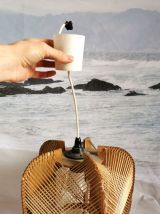 Suspension scandinave en rotin vintage