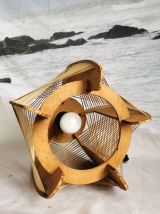 Suspension scandinave en rotin vintage